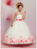 Illusion Neck Organza Blossom Flower Girl Dress